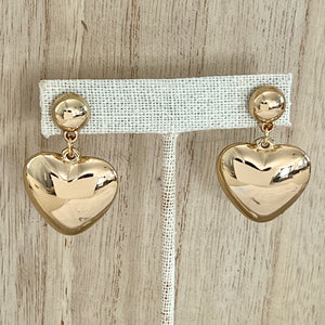 Bubble Heart Earrings - Gold