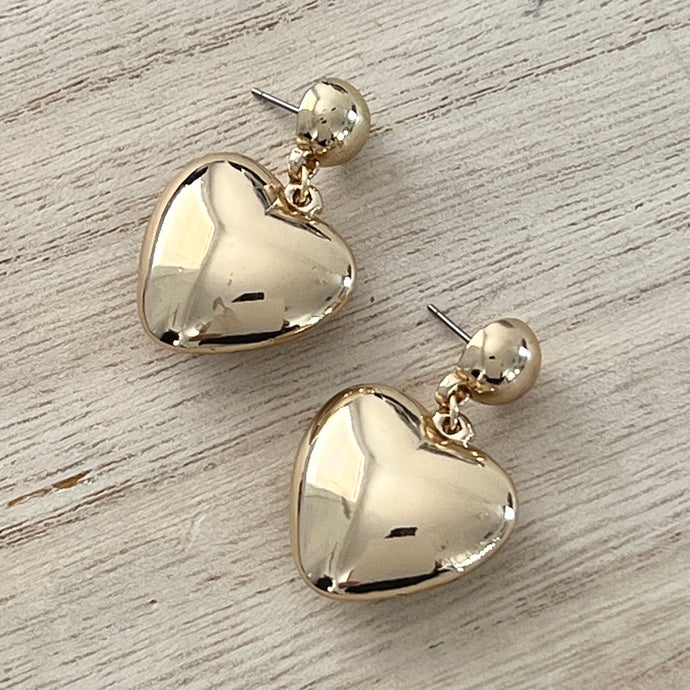 Bubble Heart Earrings - Gold