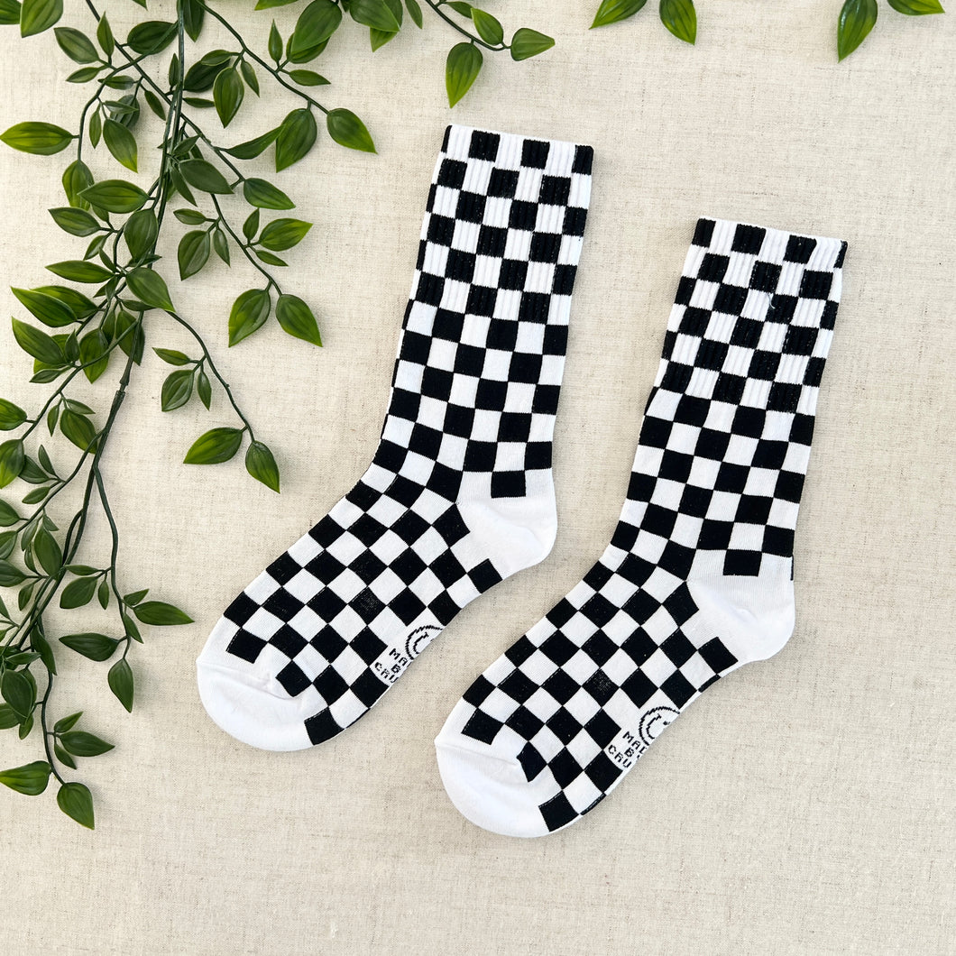 Checkerboard Socks - Black/White