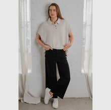 Ultimate Soft Stretch Wide Leg Flood Jeans - Black
