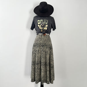 Leopard Midi Skirt - Sage