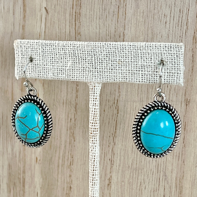 Southwest Turquoise Earrings - Silver