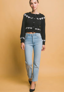 Galentine Heart Sweater - Black