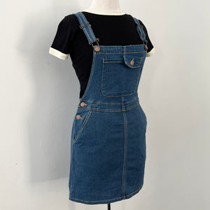 Denim Overall Dress - Blue