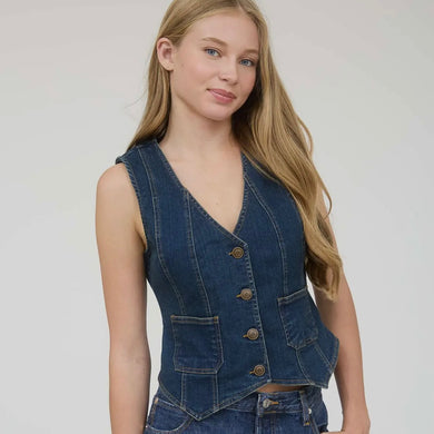 Ludlow Stretch Vest - Dark Denim