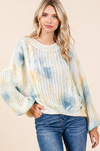 Hop To It Sweater - Ivory with Blue/Green Tie Dye