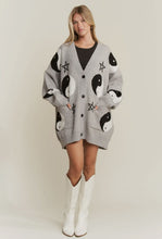 Yin Yang & Stars Cardigan - Gray