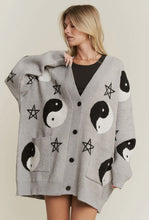 Yin Yang & Stars Cardigan - Gray