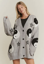 Yin Yang & Stars Cardigan - Gray