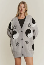 Yin Yang & Stars Cardigan - Gray