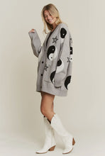 Yin Yang & Stars Cardigan - Gray
