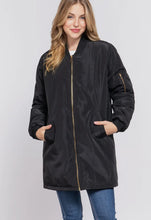 St. Marks Long Bomber Jacket - Black