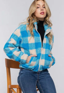 Malibu Vegan Sherpa Jacket - Blue