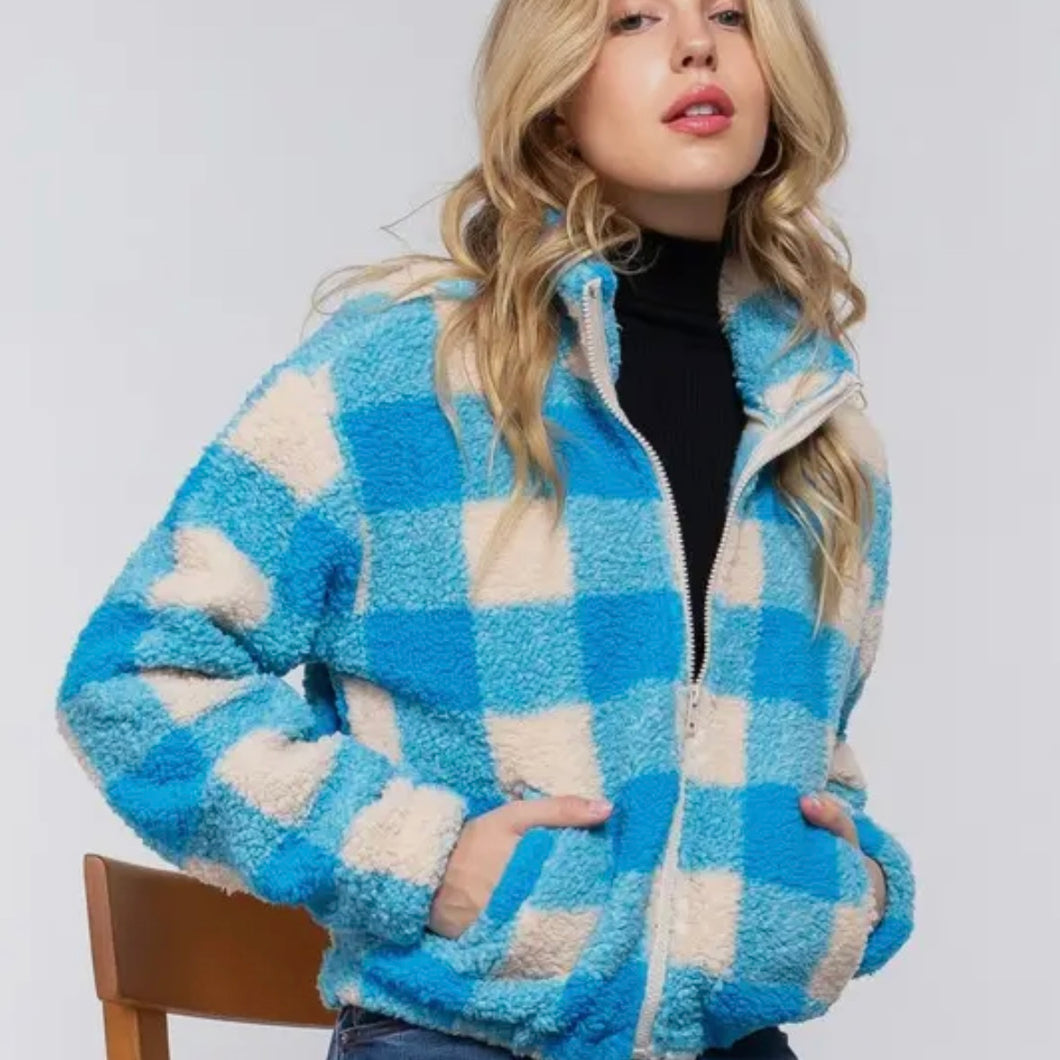 Malibu Vegan Sherpa Jacket - Blue