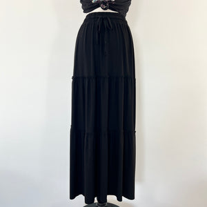 Cyndi Tiered Maxi Skirt - Black