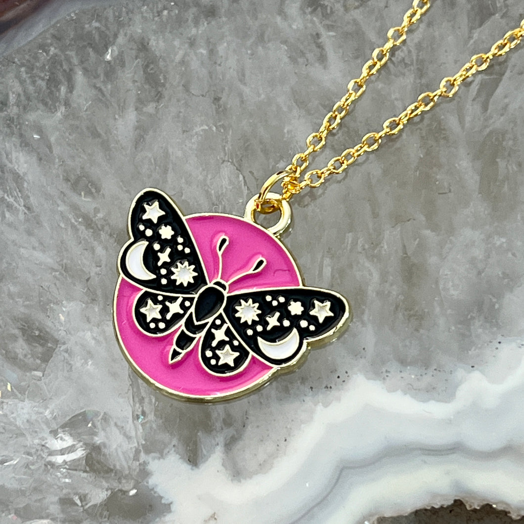 Luna Moth Necklace - Gold