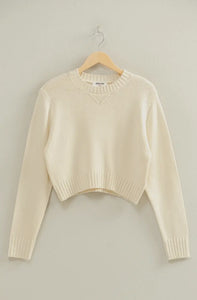 Classic Crop Sweater - Cream