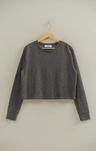 Robertson Crop Lightweight Pullover - Static Black