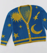 Moon & Stars Tarot Cardigan Sweater - Blue