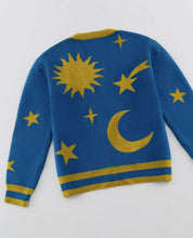 Moon & Stars Tarot Cardigan Sweater - Blue
