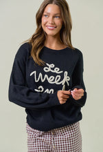 Le Weekend Embroidered Knit Sweater - Black