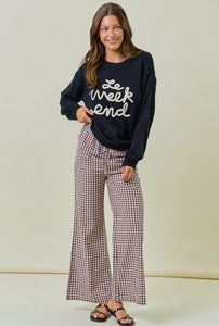 Le Weekend Embroidered Knit Sweater - Black