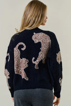 Williamsburg Tiger Cardigan Sweater - Black