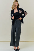 Williamsburg Tiger Cardigan Sweater - Black