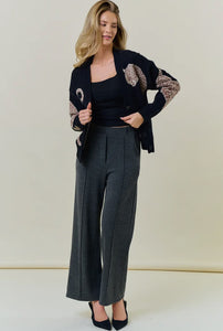 Williamsburg Tiger Cardigan Sweater - Black