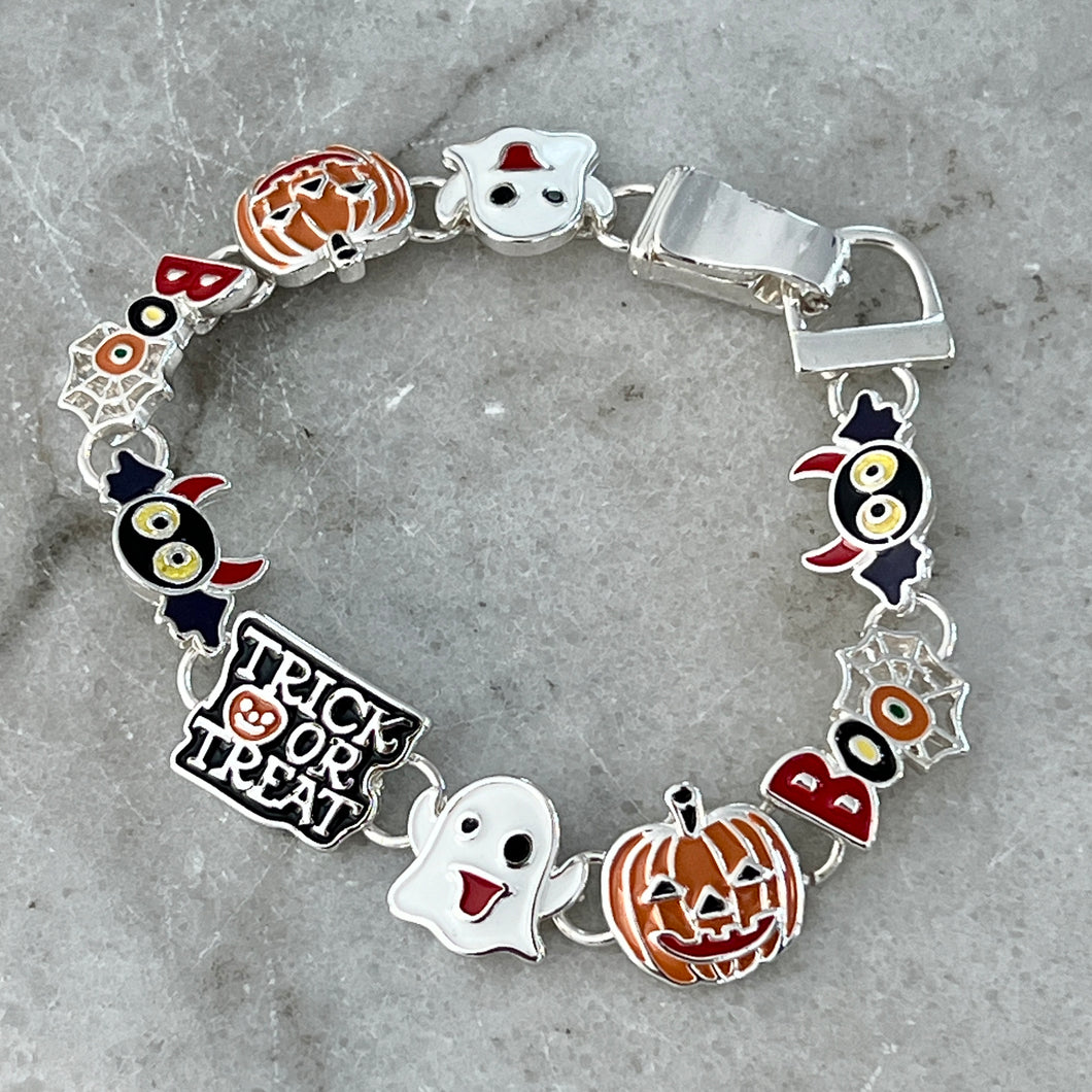 Halloween Enamel Bracelet - Silver