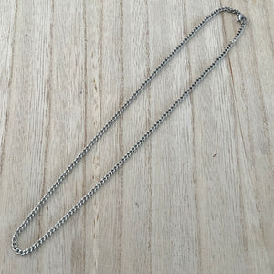 Diamond Cut Curb Chain Necklace - Stainless Steel