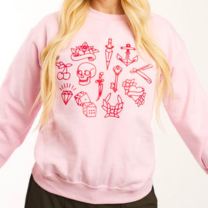 Tattoo Pullover - Pink