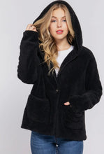 On the Go Fuzzy Open Jacket - Black