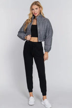 Gingham Crop Puffer Jacket