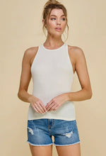 Julia Mini Thermal Racerback Tank Top - Ivory