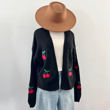 Cherry Bomb Cardigan Sweater - Black