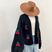 Cherry Bomb Cardigan Sweater - Black