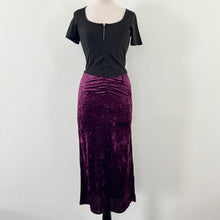 Spell On You Crushed Velvet Midi Skirt - Violet