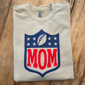 Mom Football Pullover - Ecru