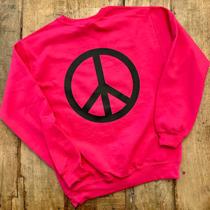 Peace Sign Pullover - Pink