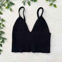 Valerie Rib Knit Crop - Black