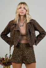 Leopard Studdes Moto Jacket