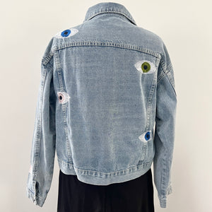 Evil Eye Denim Jacket - Blue