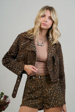 Leopard Studdes Moto Jacket