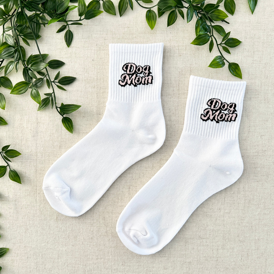 Dog Mom Socks - White