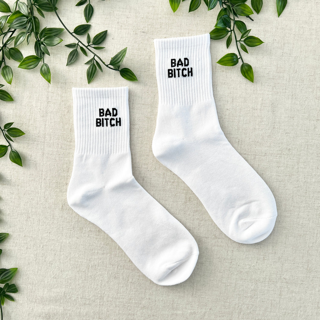 Bad B*tch Socks - White