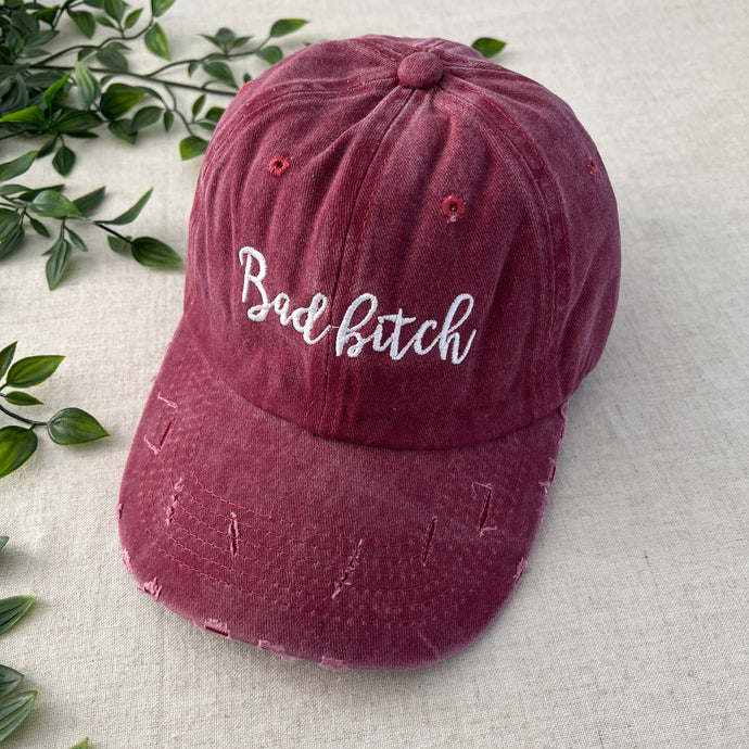 Bad B*tch Hat - Burgundy