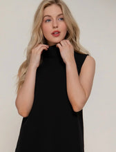 Turtleneck Knit Sleeveless Top - Black