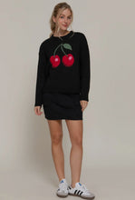Cherry Bomb Knit Sweater - Black