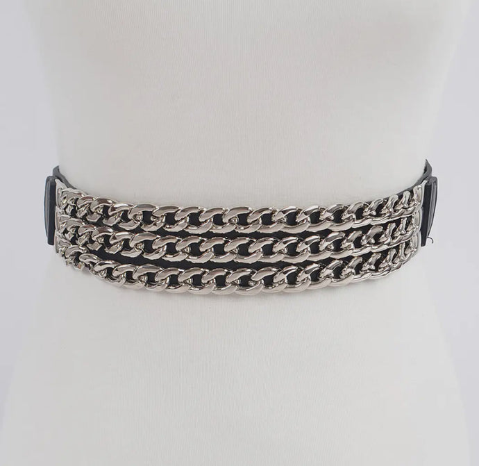 Benatar Chain Waist Belt - Black/Silver